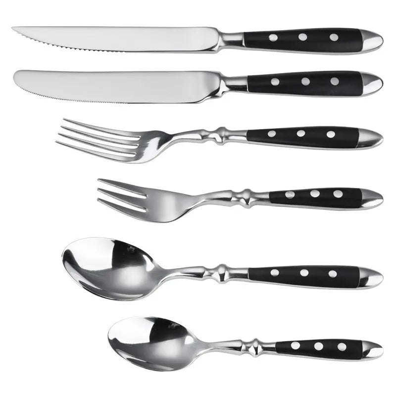 Stainless Steel Cutlery Set – Fork, Spoon & Steak Knife