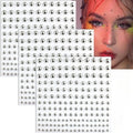 Silver Face Gems & Nose Stud Stickers – 3 Sheets Cosplay