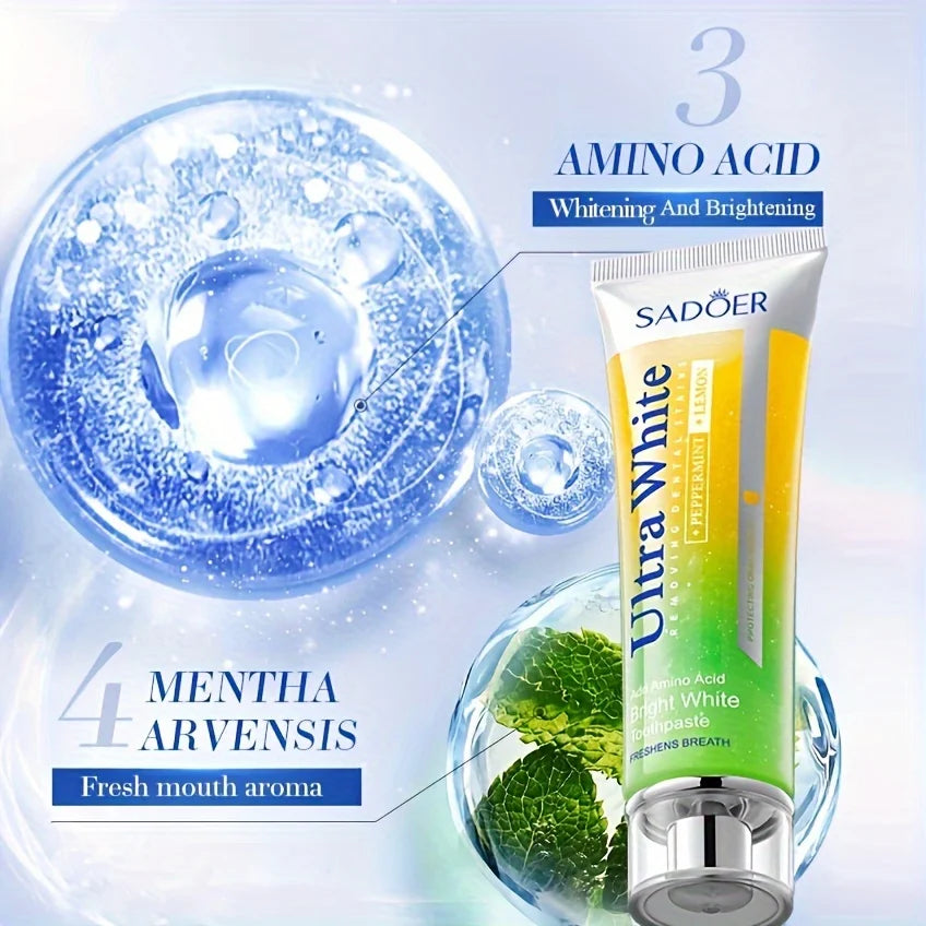 Lemon Mint Whitening Toothpaste | Fresh Breath Brightening 100g