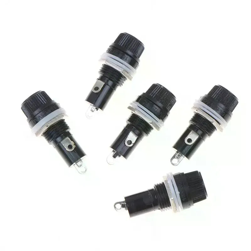 10-Pack 5x20mm Glass Fuse Holders – Panel Mount DIY Socket