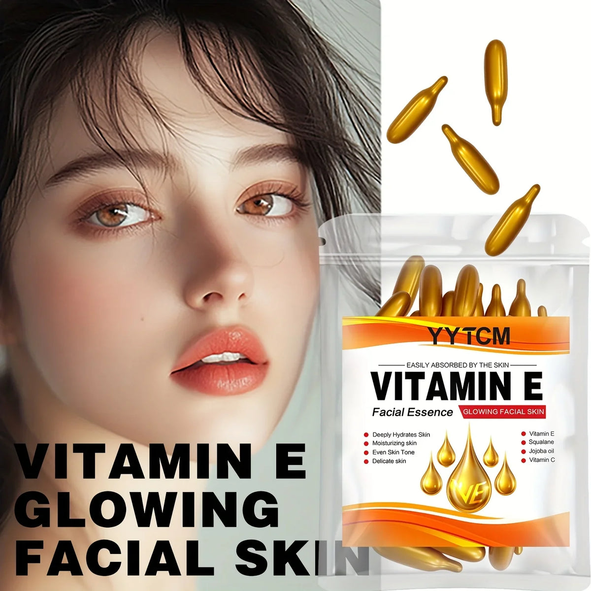 Vitamin E Capsule Essence – Squalane & Vitamin C | 30 Caps