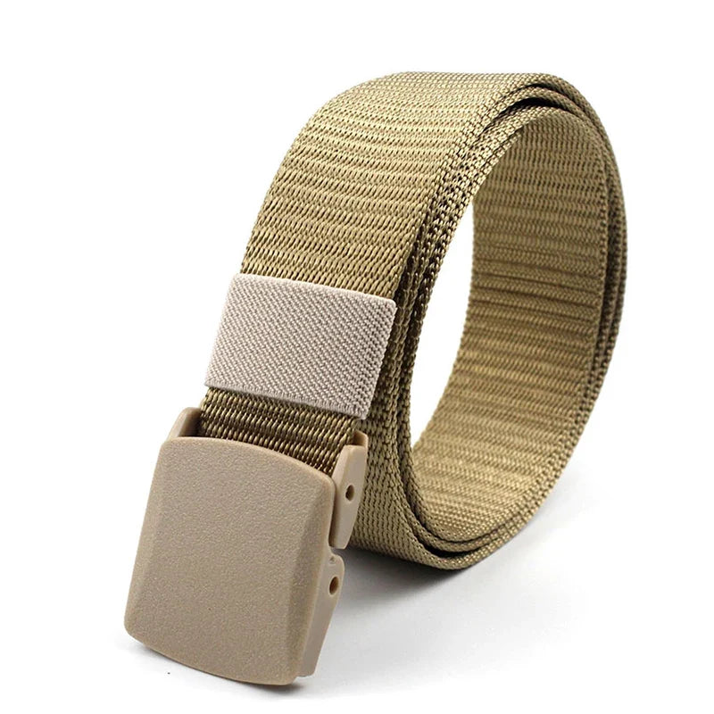 Unisex Nylon Tactical Belt – Non-Metal Buckle, Adjustable Fit