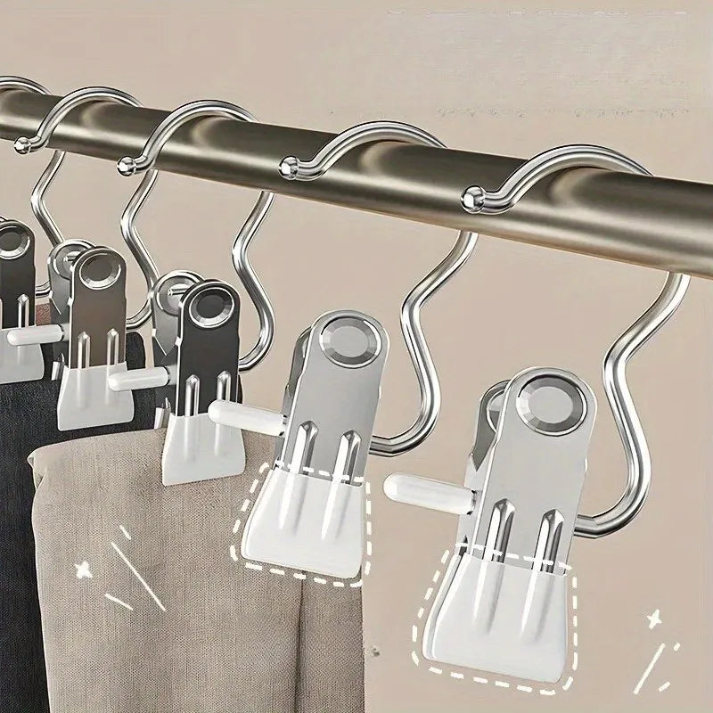 10 Metal Pants Hangers with Clips – Space-Saving Closet Organizer