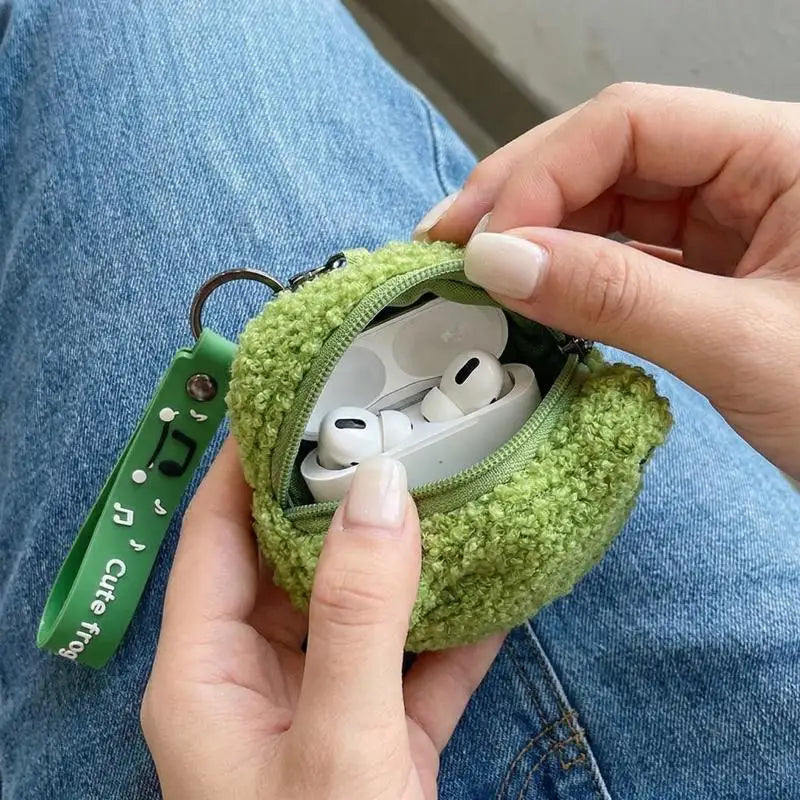 Kawaii Frog Plush Coin Purse Mini Keychain Zipper Wallet