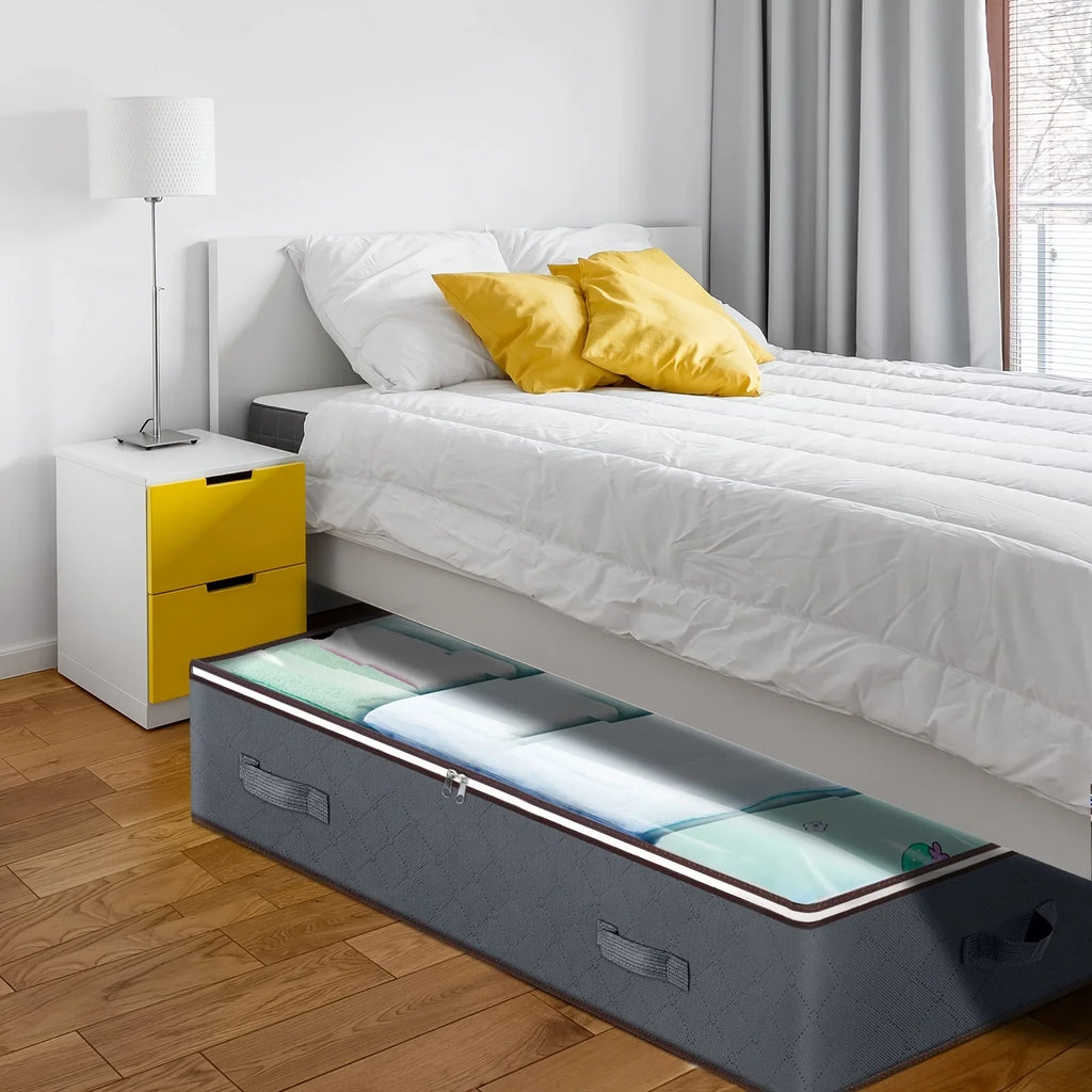 Large Capacity Under Bed Storage Bag Clear Window Reinforced Handles