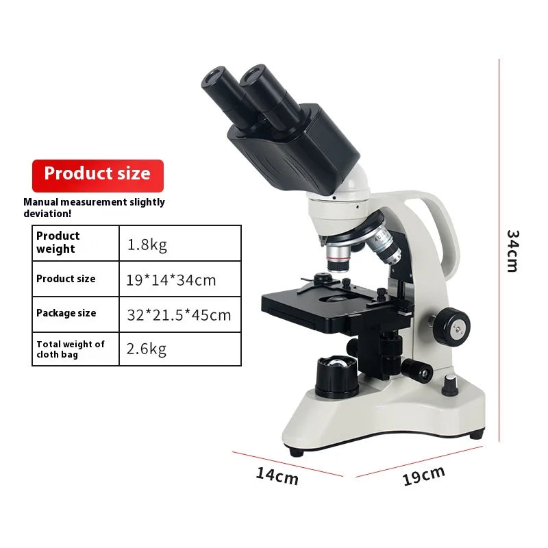 Binocular Biological Microscope – 500x for Students & Teaching