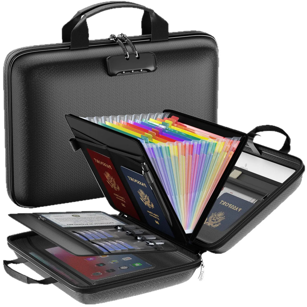Fireproof Waterproof Document Bag Portable Hard Case Certificates