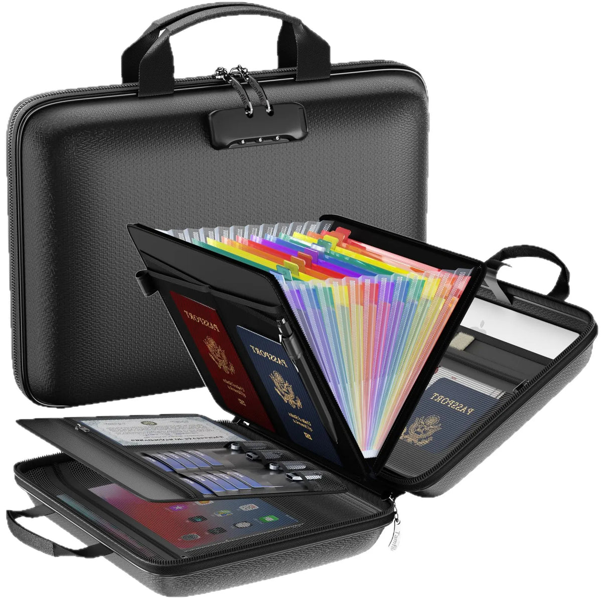 Fireproof Waterproof Document Bag Portable Hard Case Certificates