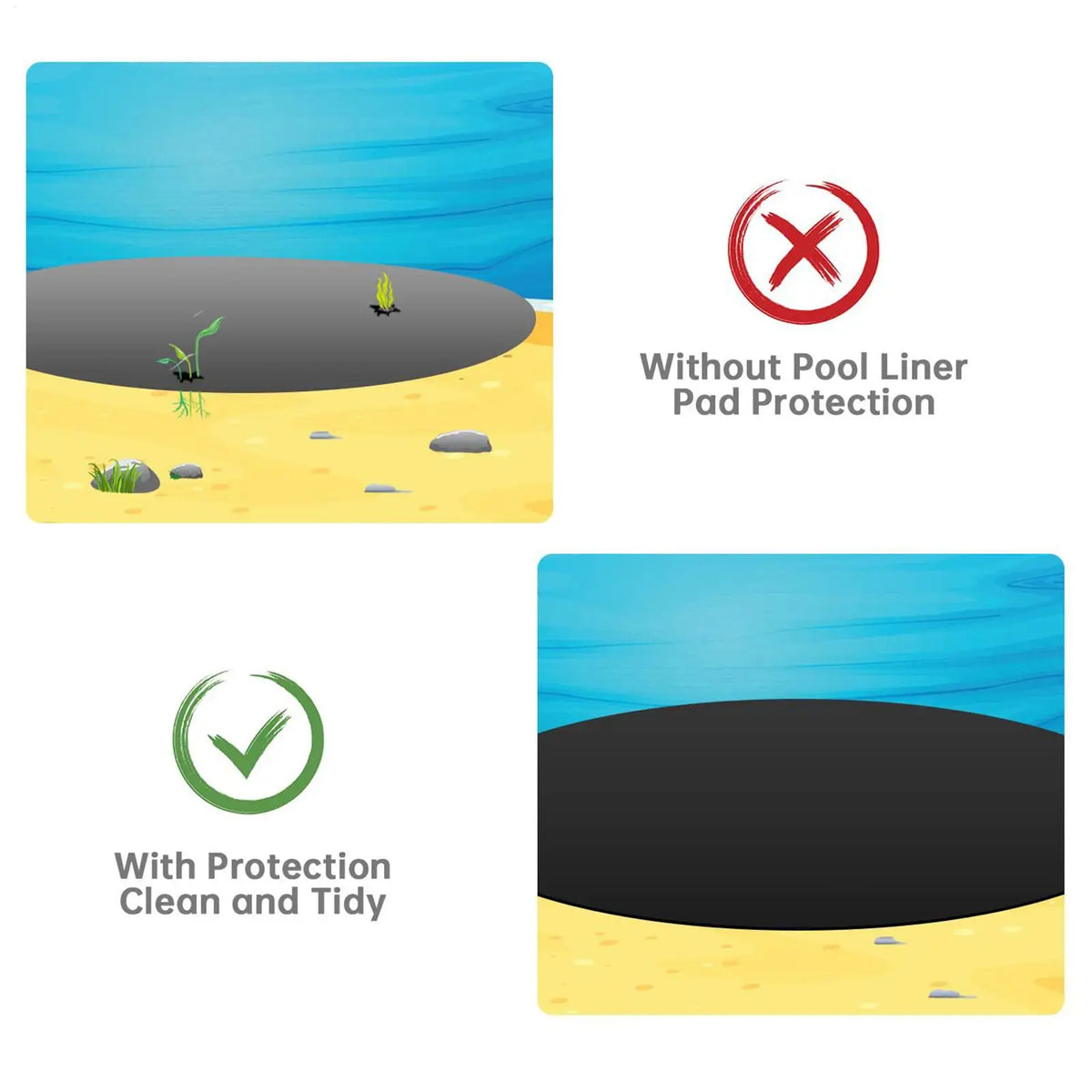 Heavy Duty Pool Liner Pad – Thickened Ground Cushion Mat