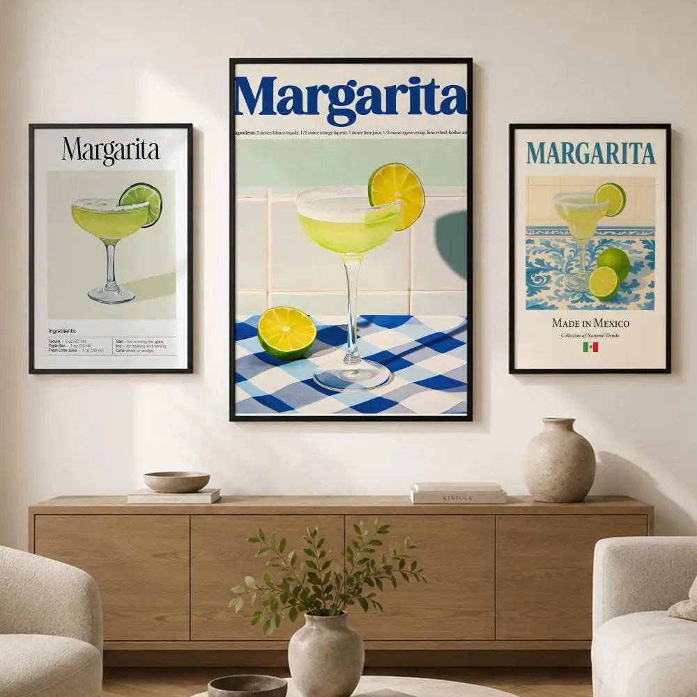 Cocktail Margarita Wall Poster – Self-Adhesive Waterproof Art