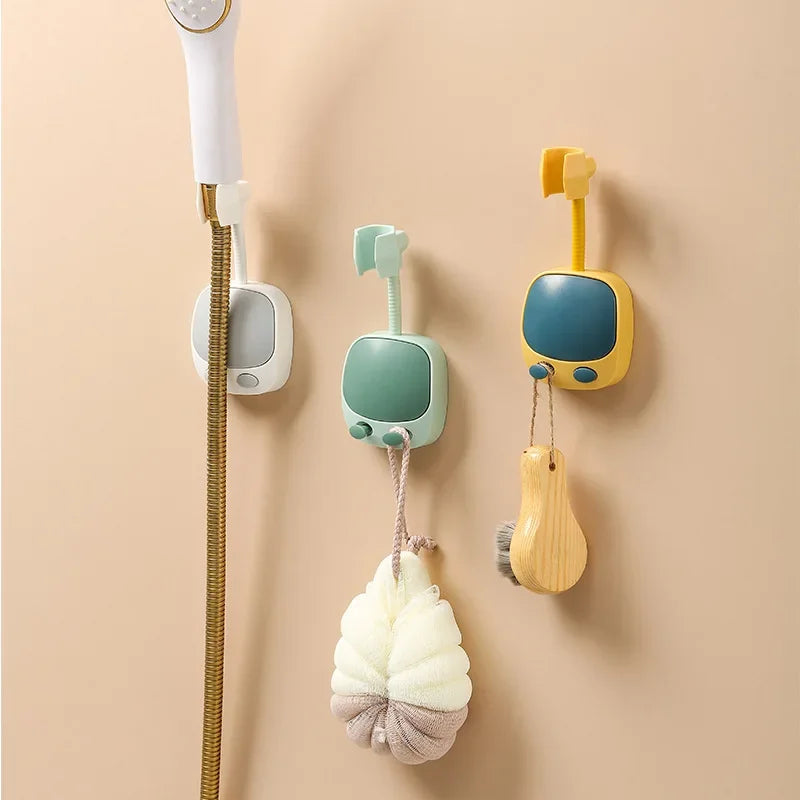 Punch-Free Adjustable Shower Head Holder – 360° Rotating Bracket