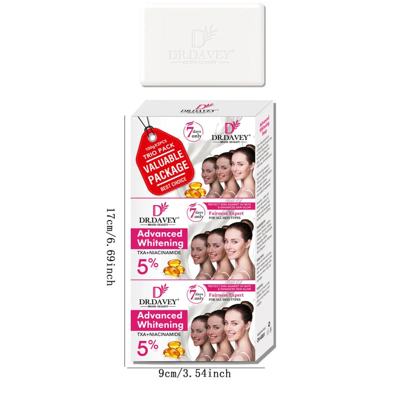 DR.DAVEY Whitening Moisturizing Handmade Soap – 3 Pack