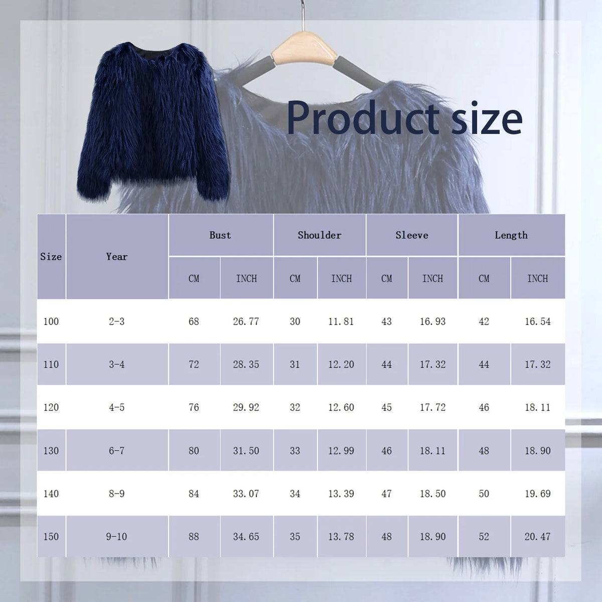 Girls Faux-Fur Winter Coat | Korean Style Thick Jacket Ages 2–10