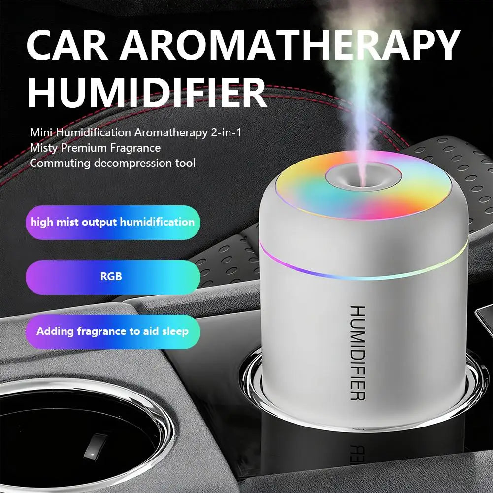 Mini USB Aroma Diffuser Humidifier | 7-Color LED | Car & Home