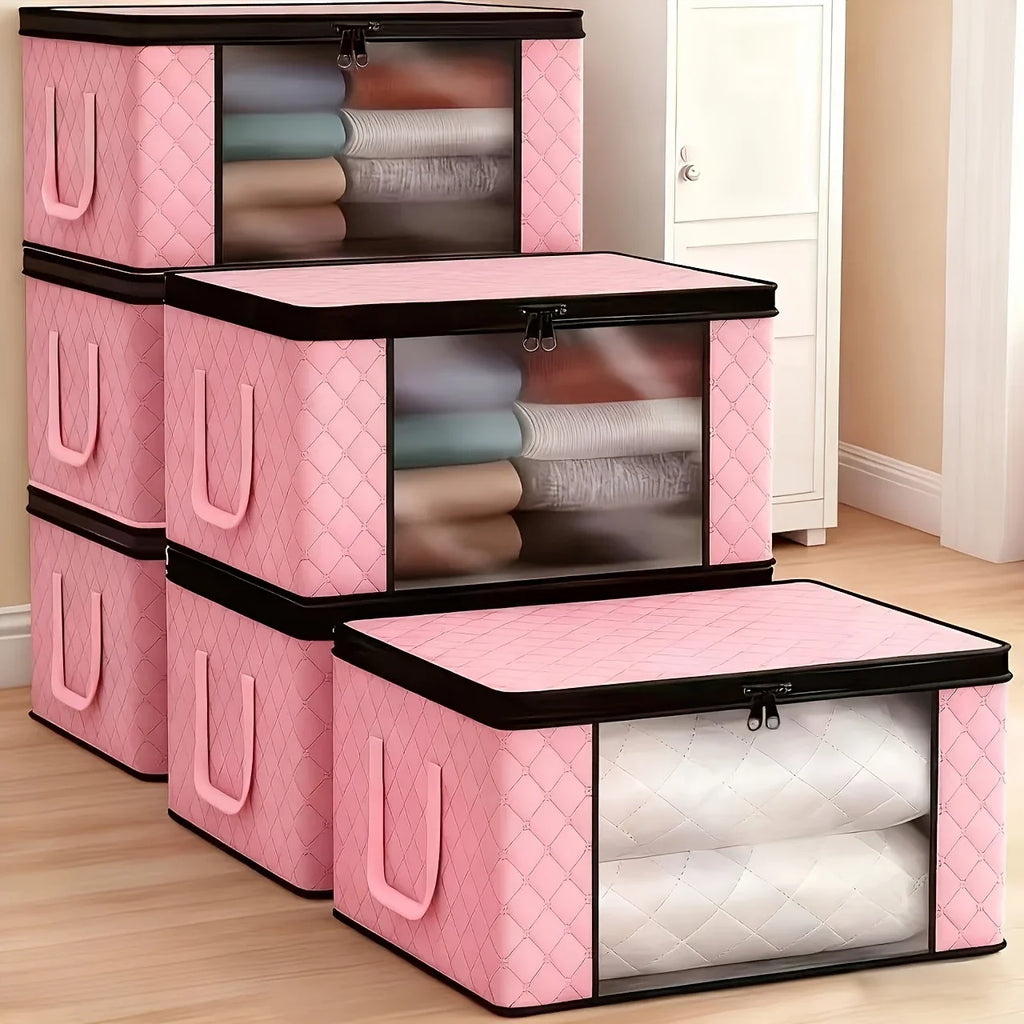 Foldable Clothes & Blanket Storage Bags with Clear Window