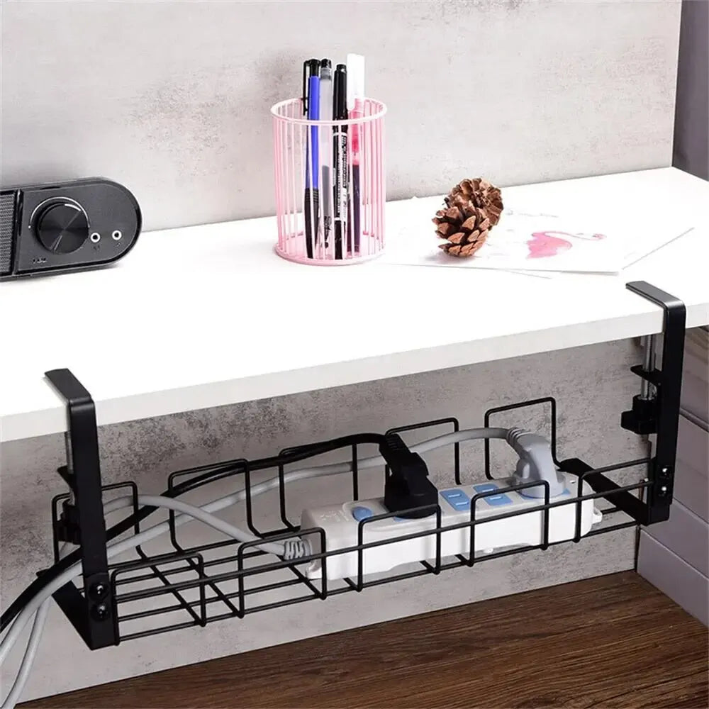 Under Desk Cable Management Tray | Metal Wire Organizer Rack