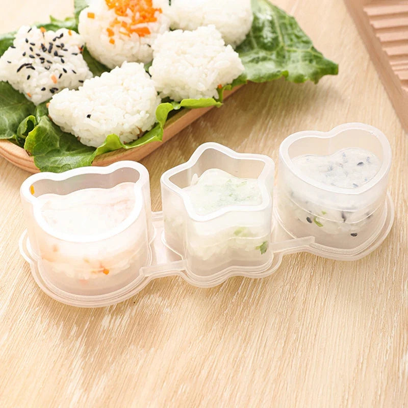 3-in-1 Cartoon Rice Ball Sushi Mold Set – BPA-Free Bento Tool