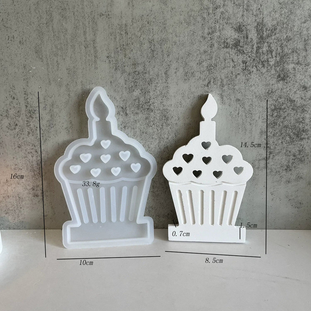 Heart Cake Candle Holder Silicone Mold – DIY Resin & Gypsum