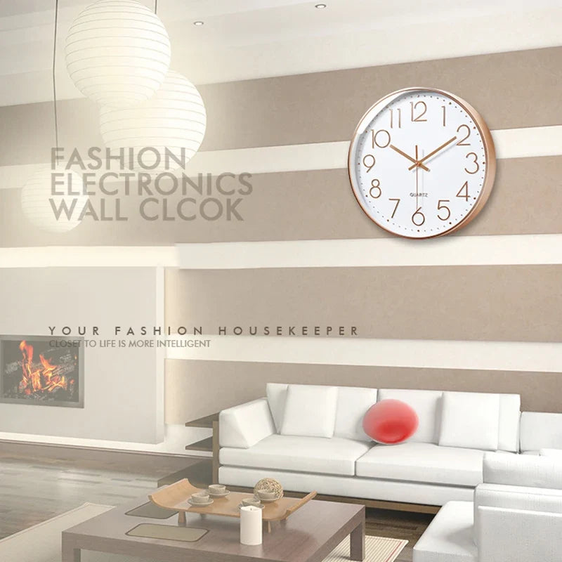 Silent Round Wall Clock | Modern Quartz Home & Office Decor