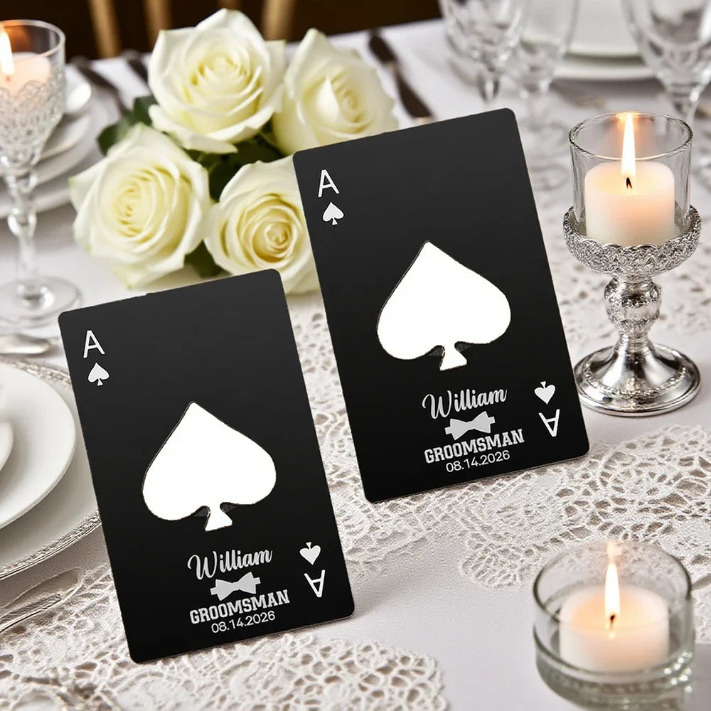 Custom Ace of Spades Metal Bottle Opener – Wedding Party Favor