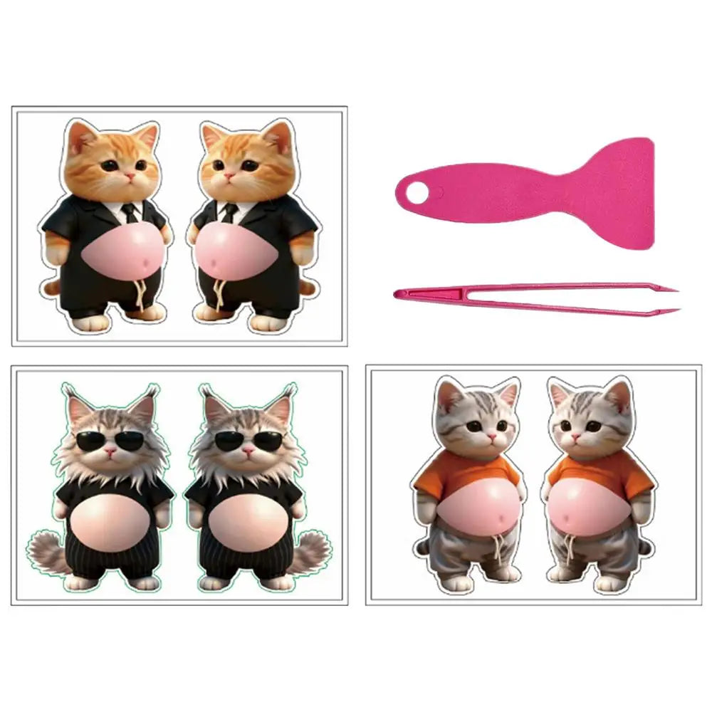 3D Cat Belly Stickers – Soft Silicone Decals for Kids & Decor