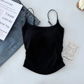 Horetong Women Pleated Camisole Chest Cushion 2026 Spring Summer