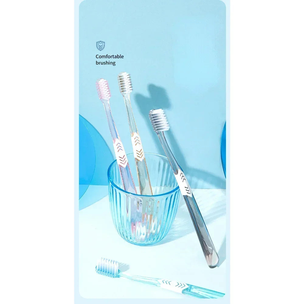 Crystal Toothbrush Set | Soft Bristles Adult Oral Care, 2PCS