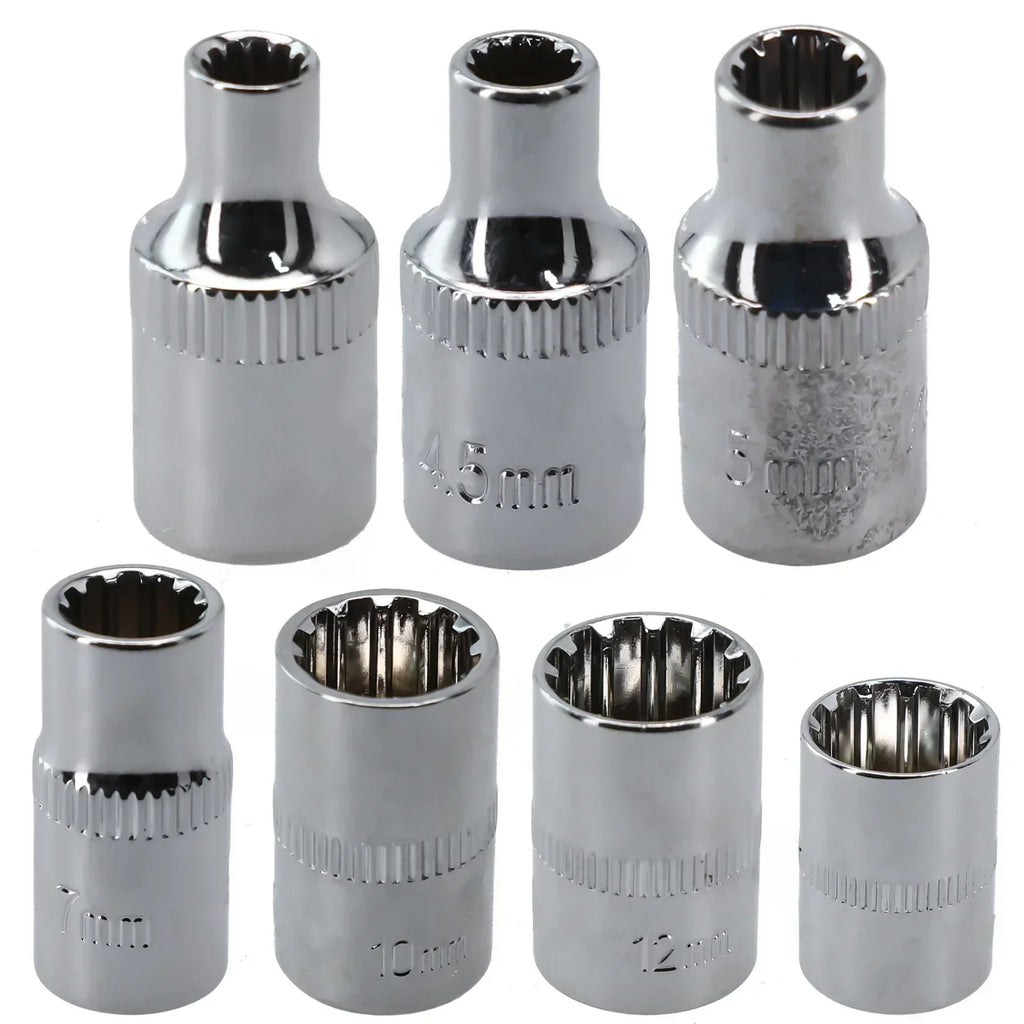 12-Point Mirror Short Socket Bit | 1/4" Drive 4–14mm