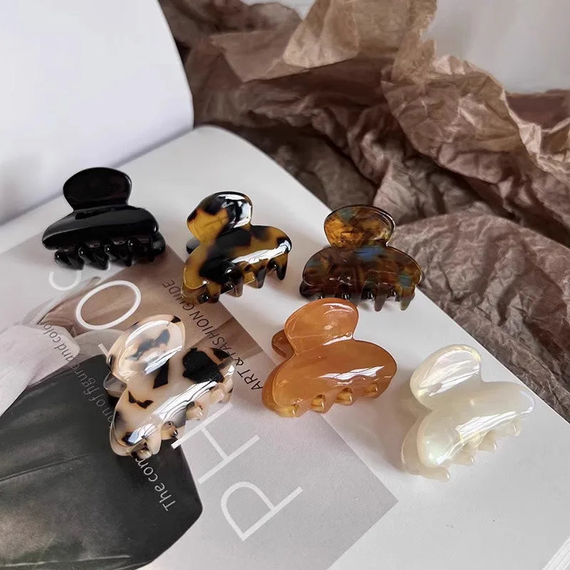 Mini Acetate Hair Claw Clips – Cute Crab Barrettes for Women