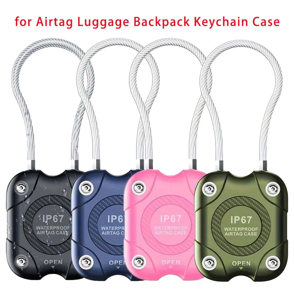 AirTag Holder Wire Cable Lock – 360° Hard Protective Case