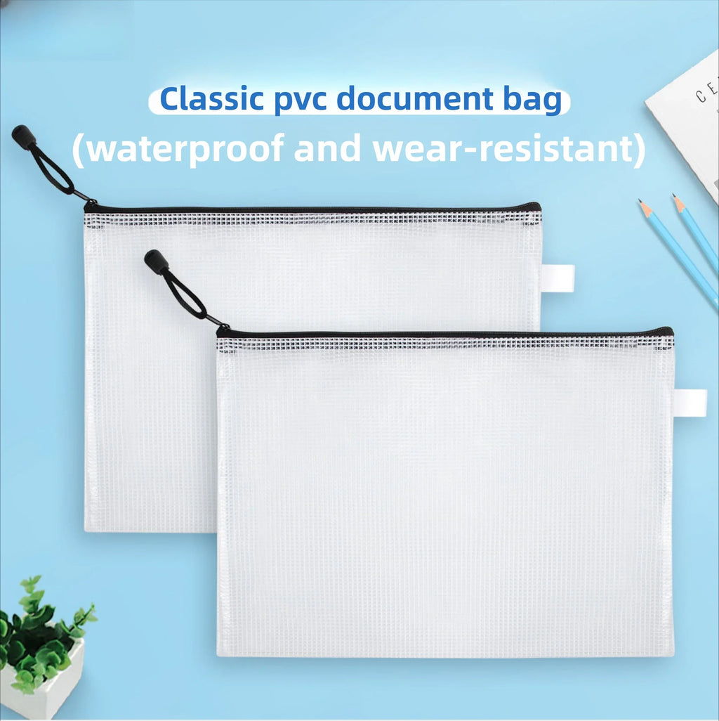 A4 Clear Zipper Pouch – Waterproof Document & Craft Organizer