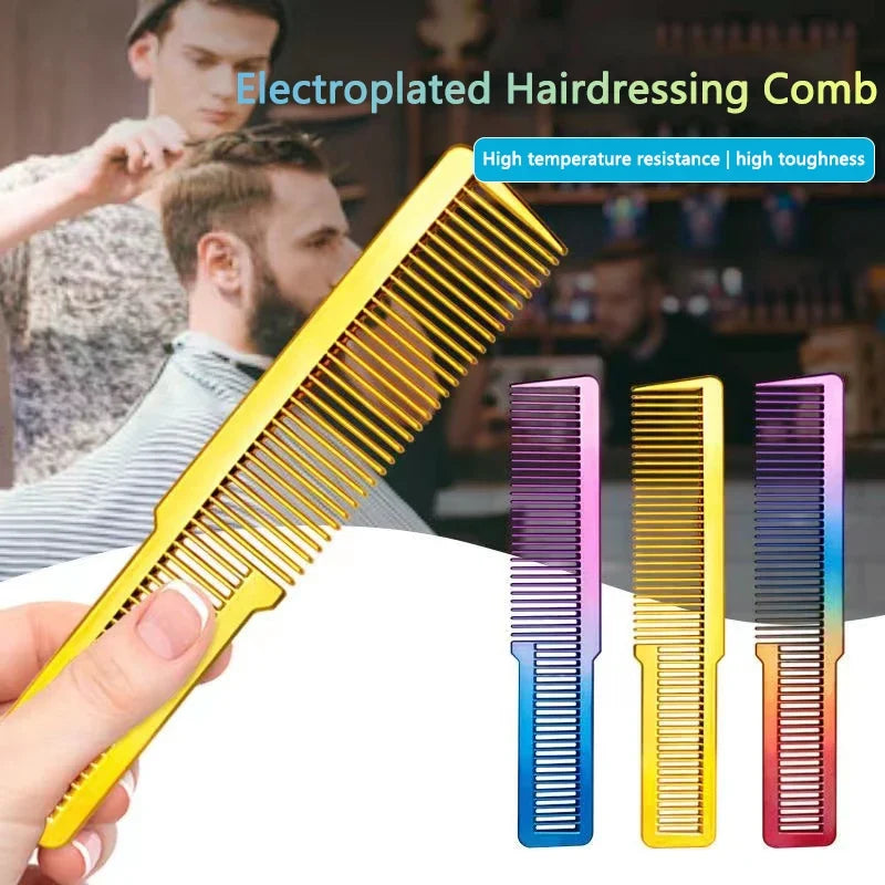 Electroplated Anti-Static Barber Comb | Professional Styling Tool