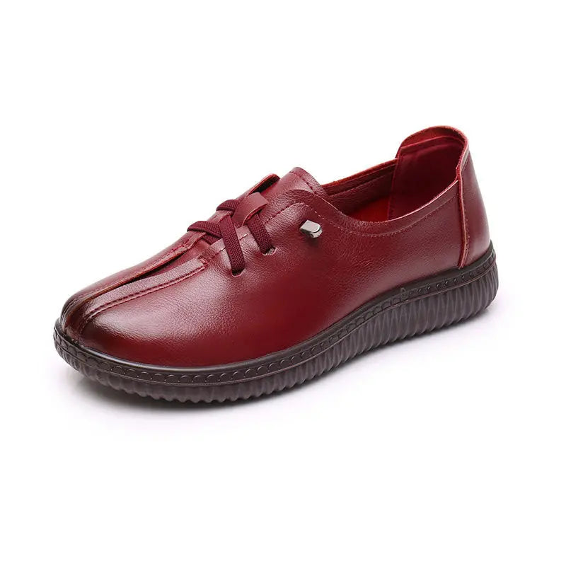 Women's Genuine Leather Loafers – Flat Slip-On Moccasin Shoes