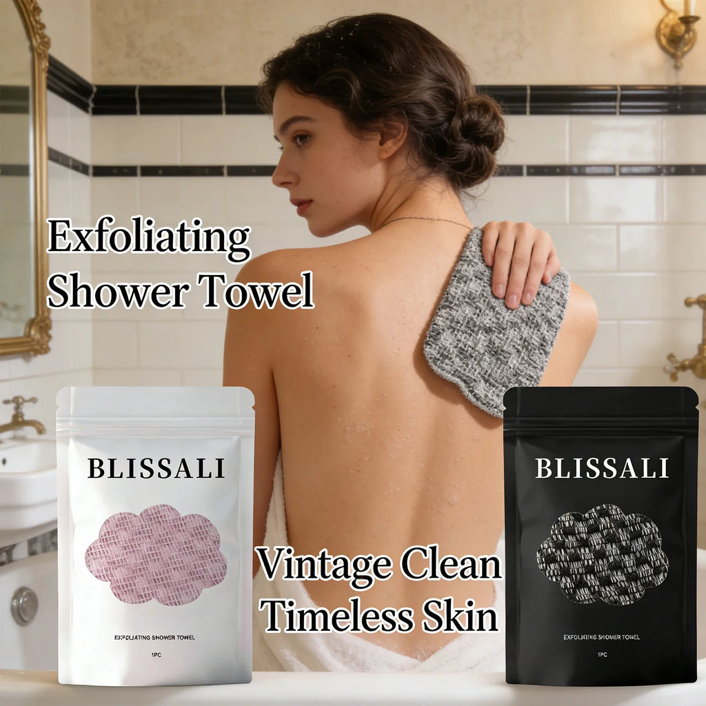 Dual-Sided Exfoliating Body Towel – Back Scrubber & Bath Sponge