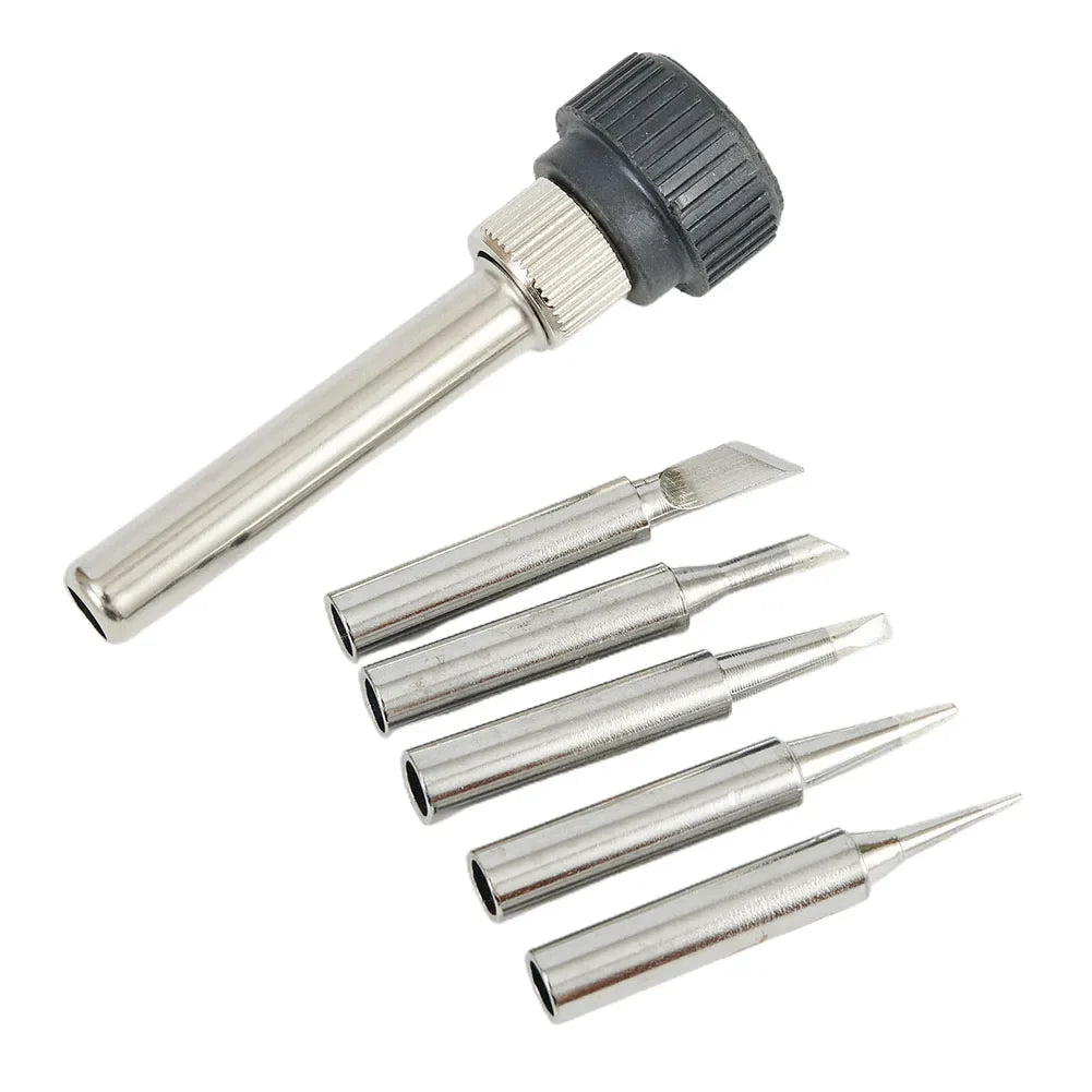 6-Piece 900M-T Soldering Iron Tips Set with Handle
