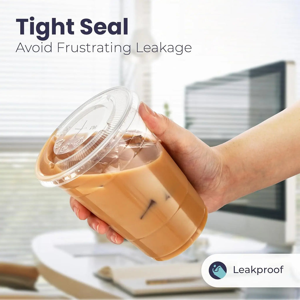 Clear Plastic Cups Lids Go Crystal Disposable Straw Iced Coffee