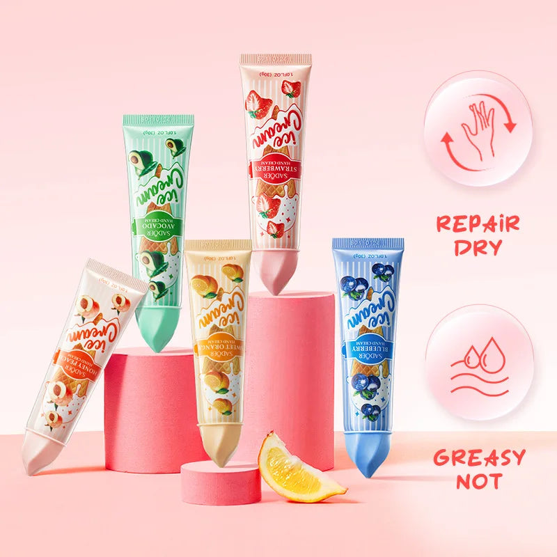 Fruit Ice Cream Hand Cream Set 5-Pack | Hydrating Moisturizer