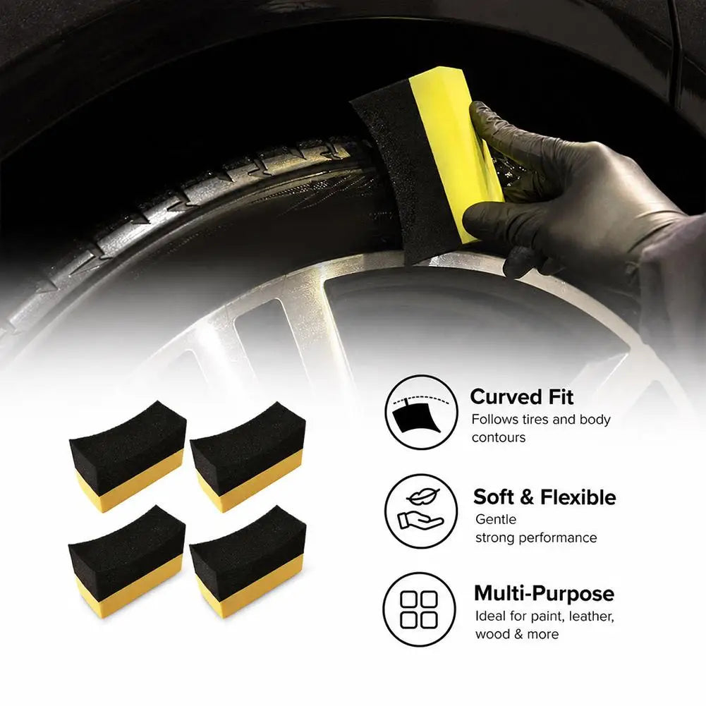 Auto Cleaning Sponge Brush Car Wheel Tire Wash Wipe Water Suction Pad
