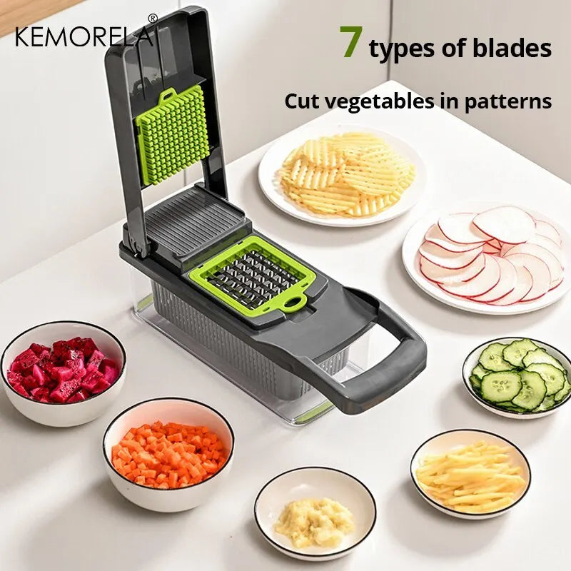 KEMORELA 12-in-1 Vegetable Chopper Slicer Dicer & Shredder
