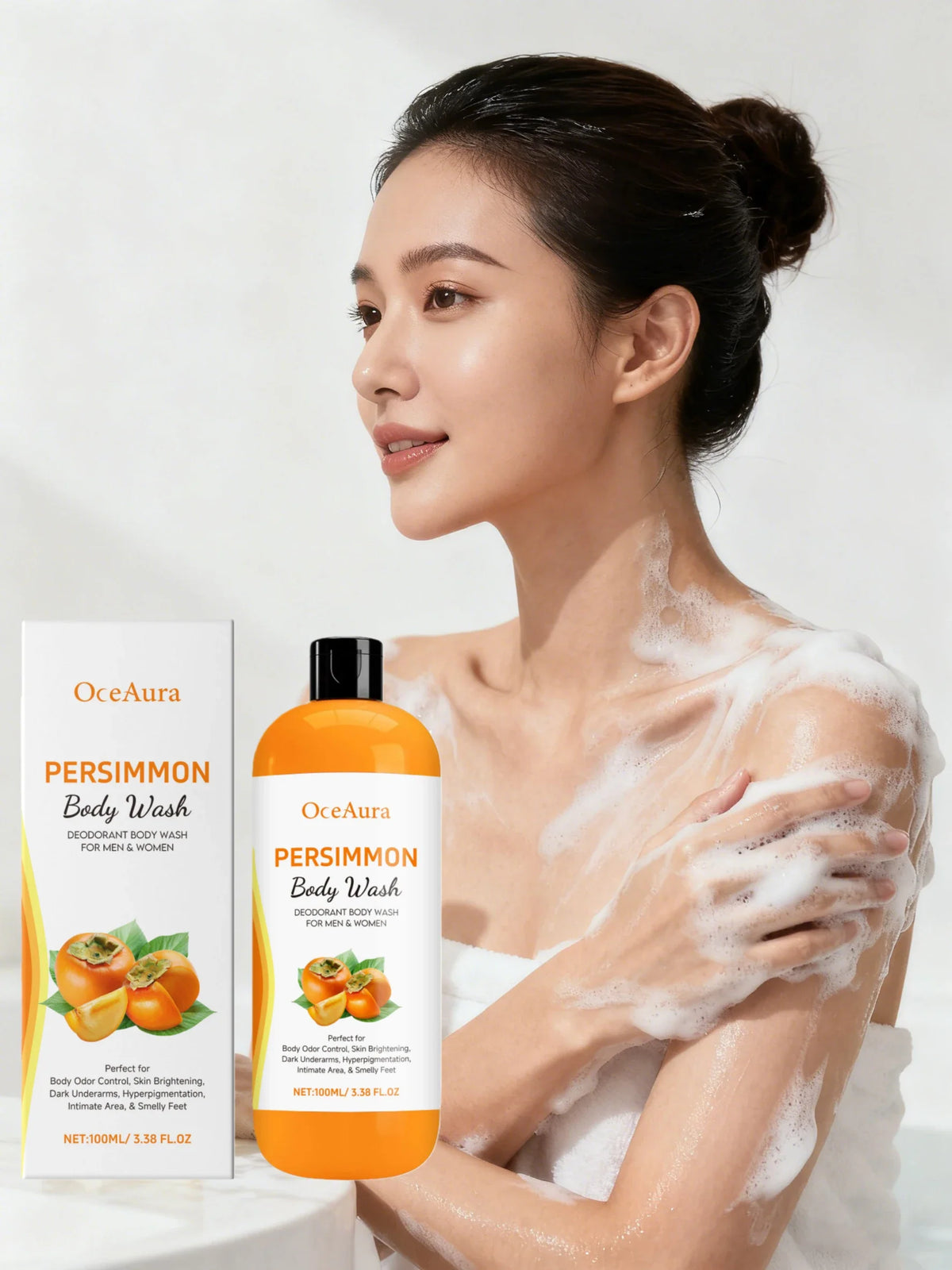 OceAura Persimmon Fresh Shower Gel | Deep Clean Body Wash 100ml