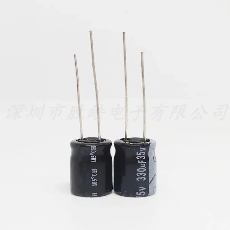 NioCen 35V 330uF Aluminum Electrolytic Capacitors – 5 or 50 Pk