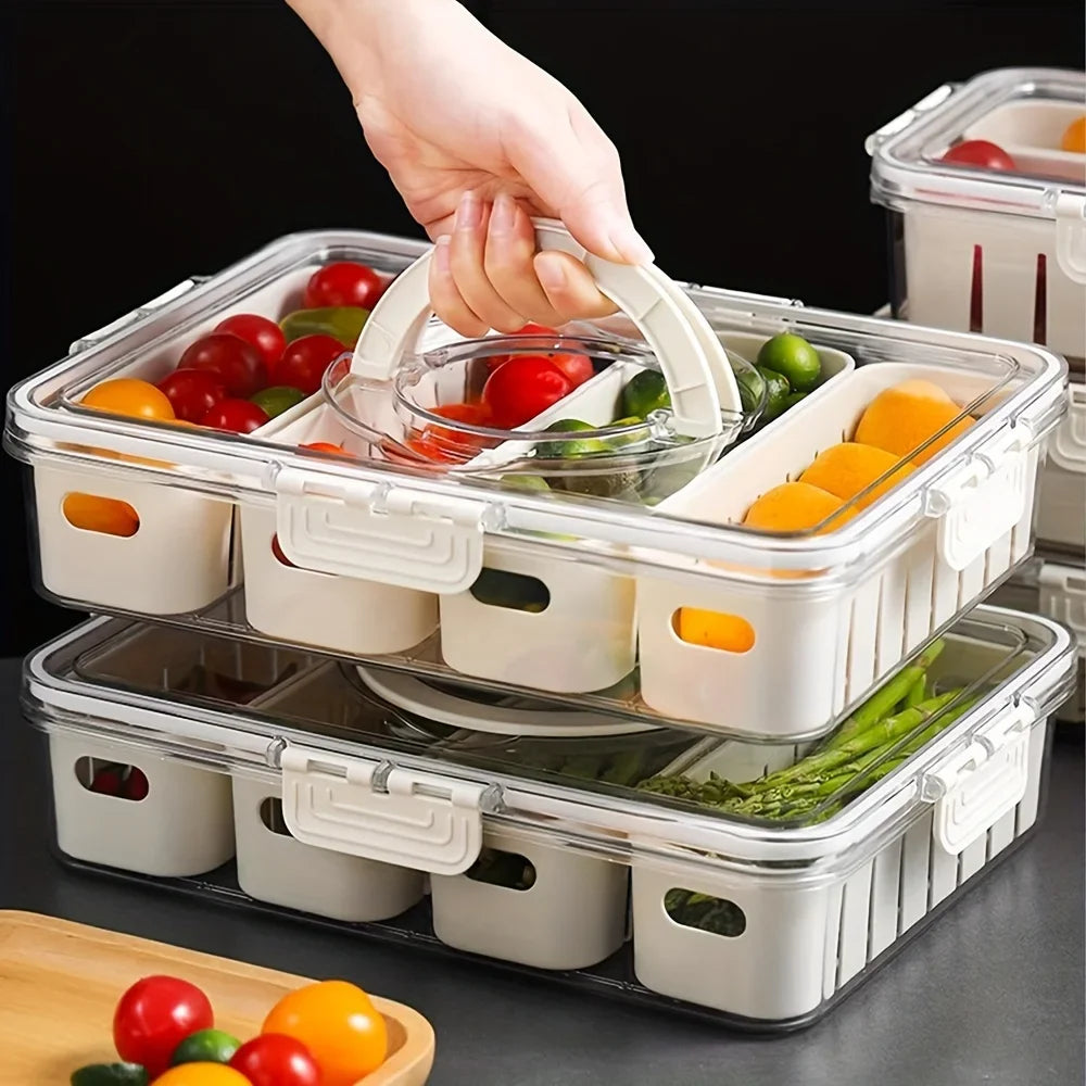 4 & 8 Grid Snack Box – Portable Charcuterie Board with Lid