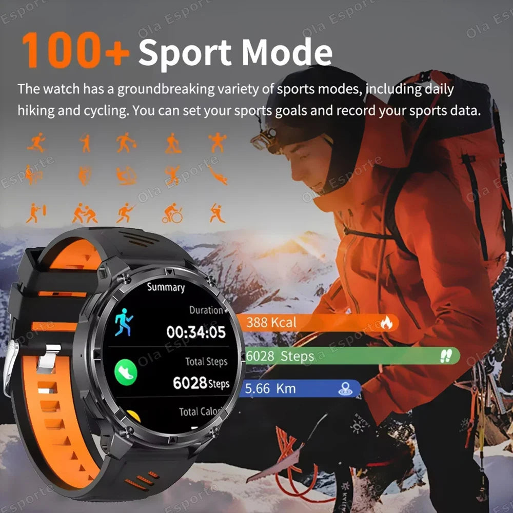 Rugged Military Smartwatch 1100mAh | Outdoor Sport Smart Watch