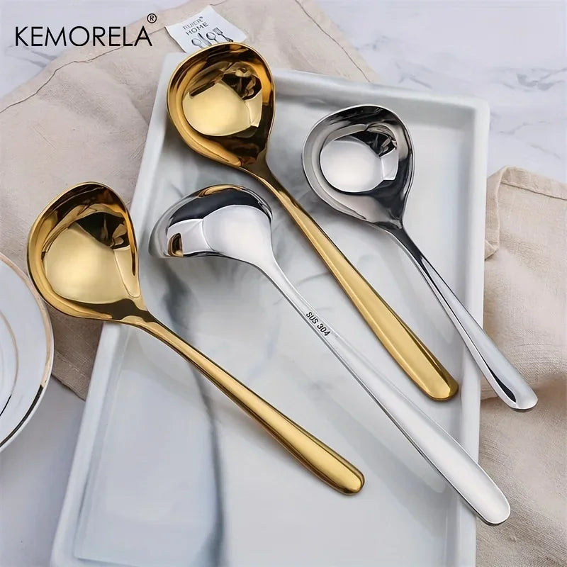 KEMORELA 304 Stainless Steel Gravy Ladle & Sauce Spoon 8.1"