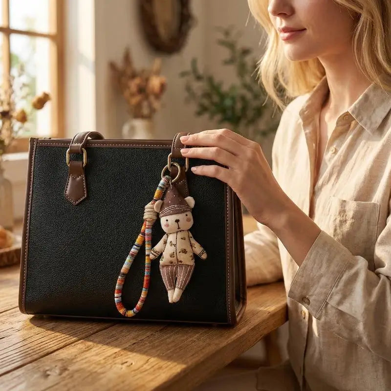 Handmade Cartoon Animal Fabric Keychain | Cute Backpack Pendant