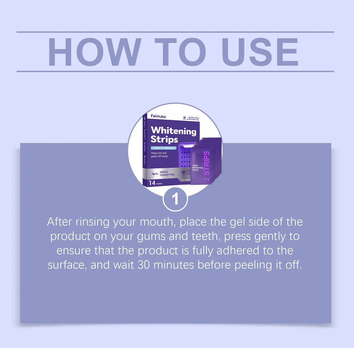 Purple Teeth Whitening Strips – Mint, Enamel Safe | 14 Strips