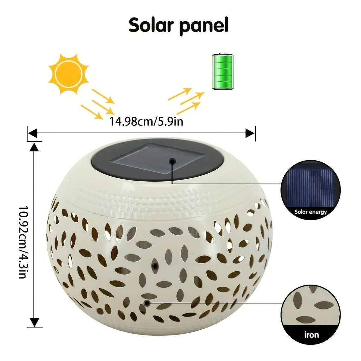 AISITIN Solar Hollow Metal Garden Lamp for Patio & Lawn