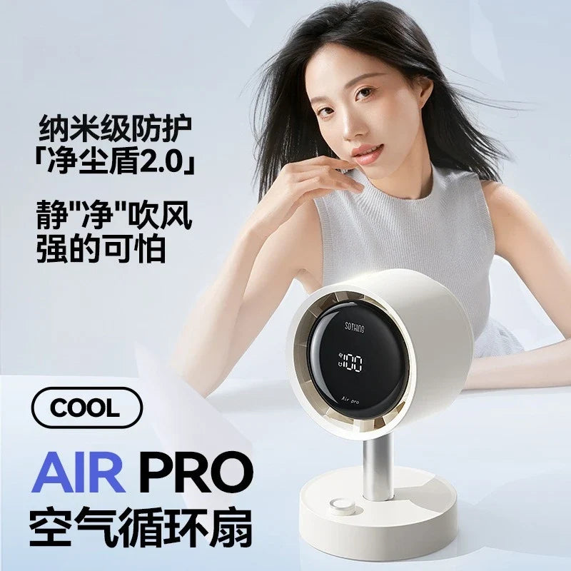 URGGU Desktop Air Filter Fan – 120° Rotation, 100 Speeds, USB