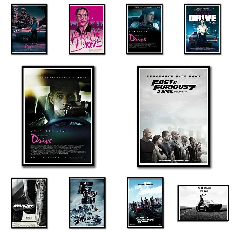 Fast & Furious Movie Poster Wall Art Print – Living Room Décor