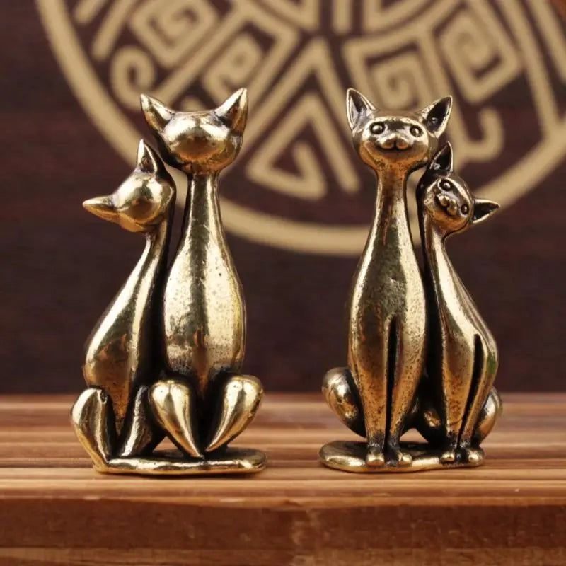Double Cat Sculpture Ornament Crafts Anime Home Desktop Living Room